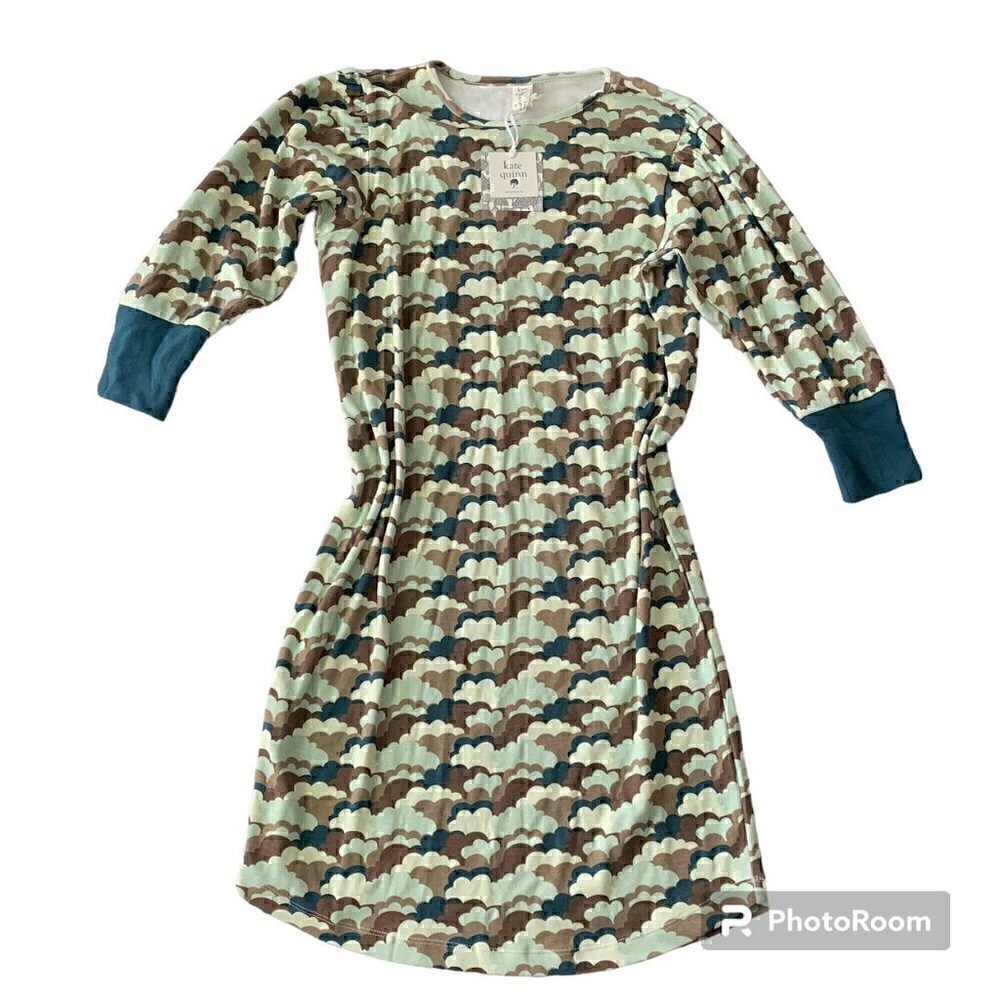 Kate Quinn Organics Women's 70s Clouds Dress, M Medium